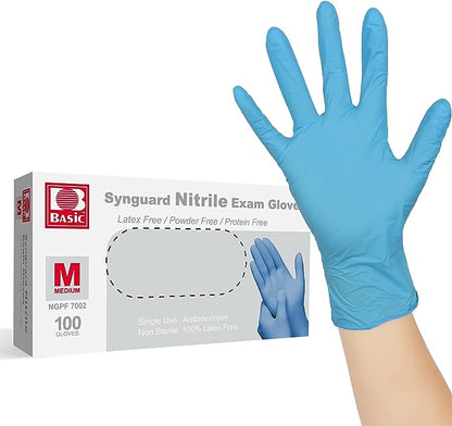 Intco 1 Box 100Pcs Disposable Nitrile Gloves Blue Non-Sterile Latex Free Powder Free