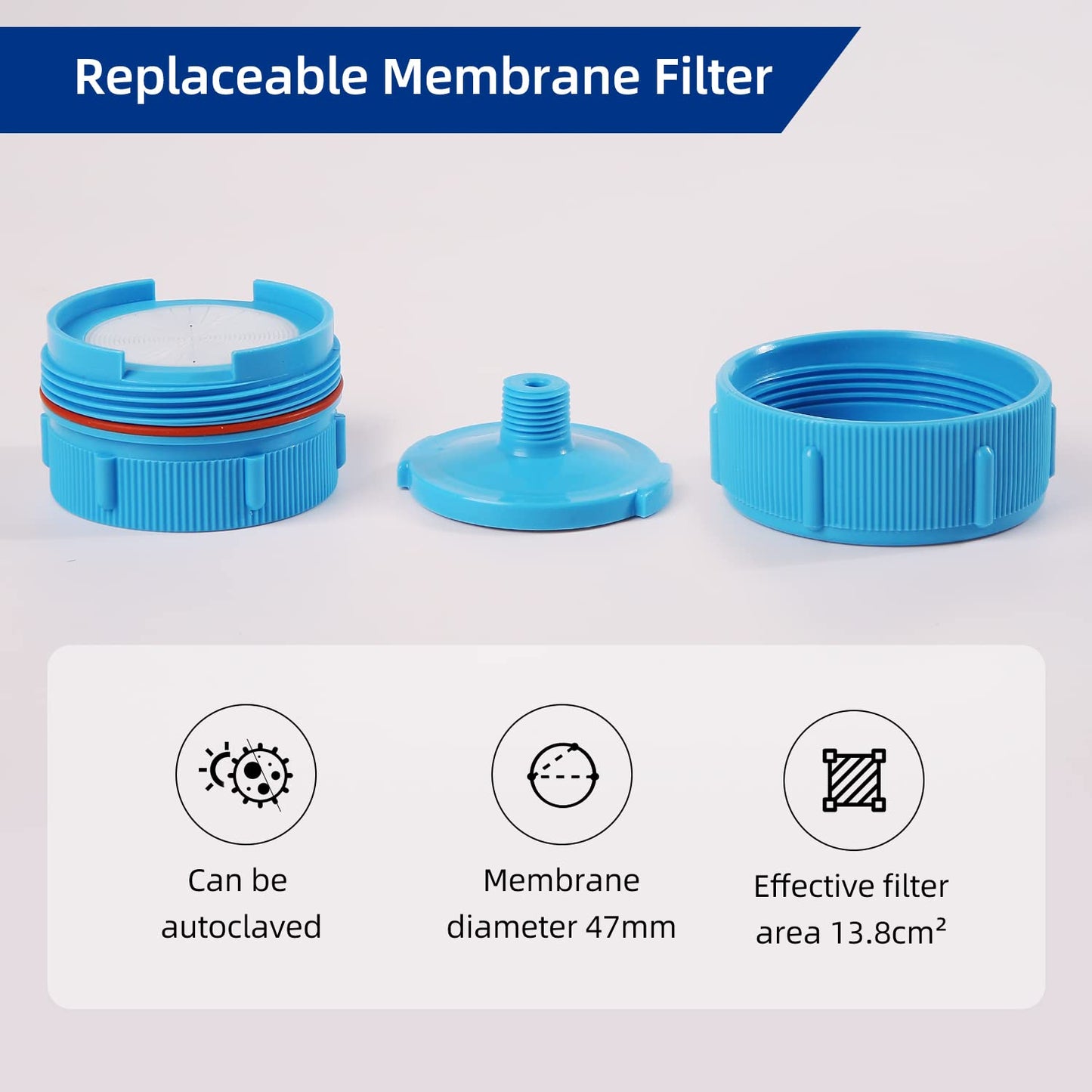 COBETTER 1 pcs/Pack Filter Holder Polypropylene Reusable for 47mm Disc Membranes Filter